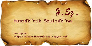 Huszárik Szultána névjegykártya